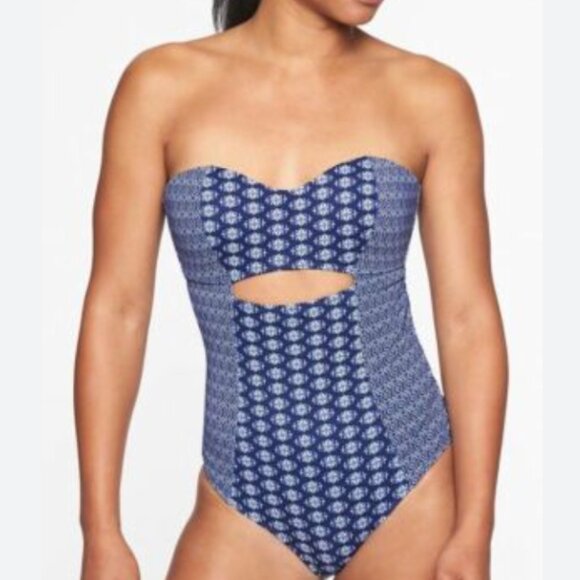 Athleta Tangier Cutout Halter One-Piece Swimsuit Size L - Picture 1 of 10